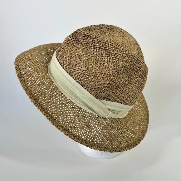 Summer Club Womens Styled In Australia Straw Hat Cream Band Natural Fiber Medium - Picture 5 of 9